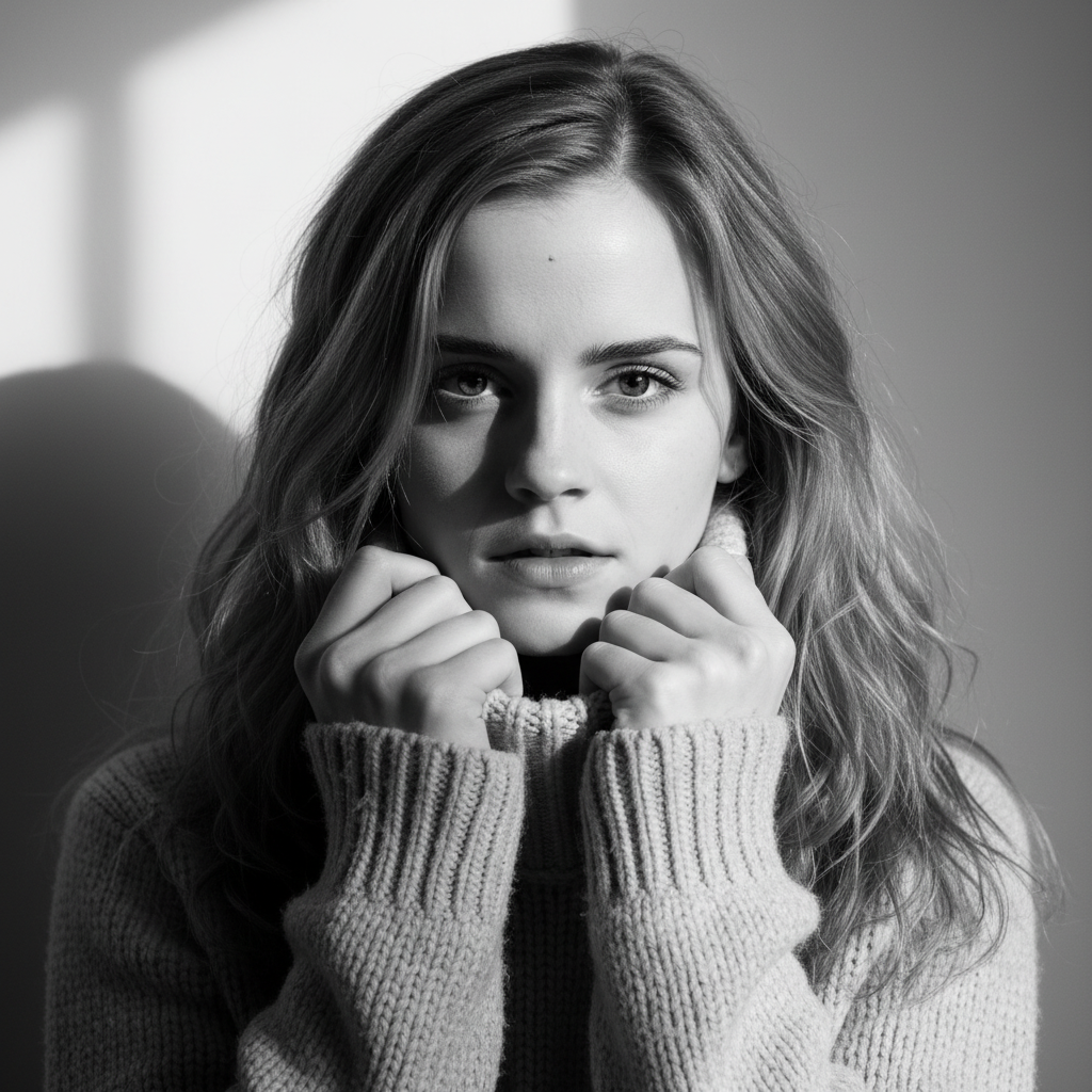 Winter Textures: B&W Portrait